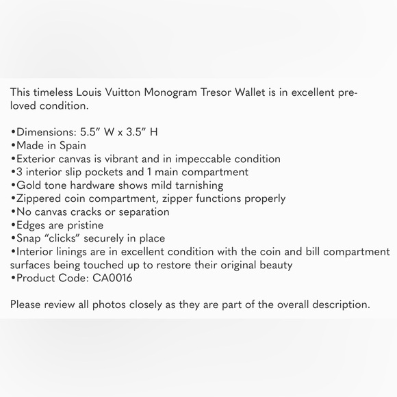 Authentic Louis Vuitton Porte Monnaie Monogram Tresor Wallet - Picture 15 of 15